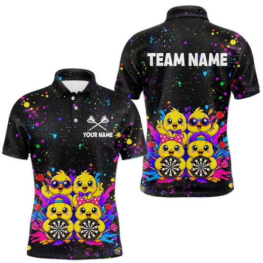 Maxcorners Custom Colorful Funny Chick Dart Shirts for Men Dart Team Jerseys Dartboard League Shirt LM2709
