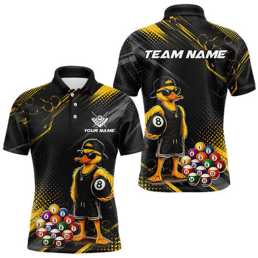 Maxcorners Custom Funny Duck 8 Ball Billiard Shirts for Men Billiard Team Jerseys Billiard League LM0607