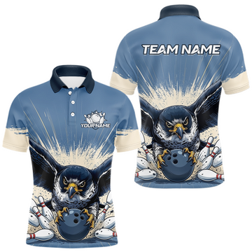 Maxcorners Custom Funny Falcon Bowling Jersey for Men Unisex Bowling Shirts for Team Polo & 1/4 Zip LM1203