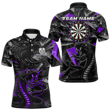 Maxcorners Red Custom Cobra Snake Dart Shirts for Men Dart Team Jersey Dartboard Gifts Polo & 1/4 Zip