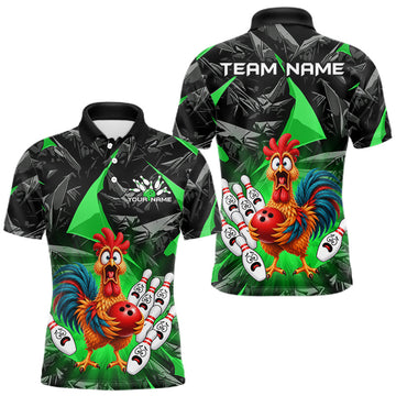 Maxcorners Custom Green Chicken Bowling Jerseys For Men Bowling Team Jerseys Bowling for Bowlers