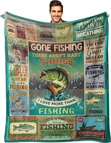 Maxcorners Love Fishing 3D Quilt - Blanket