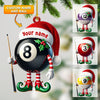 Maxcorners Billiard Santa Ball Christmas Ornament, Personalized Ornament 2D Flat LM2211