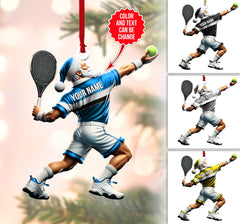 Maxcorners Santa Tennis Acrylic Ornament, Gift for Tennis Players, Christmas Decor, Tree Decoration