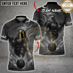 Maxcorners Bowling Flaming Rooster Warrior Multicolor Customized Name, Team Name 3D Shirts