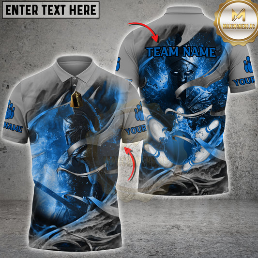 Maxcorners Bowling Warrior Flame  Multicolor Customized Name, Team Name 3D Shirt
