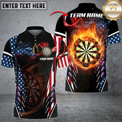 Maxcorners American Flag Darts Personalized Name 3D Unisex Shirt