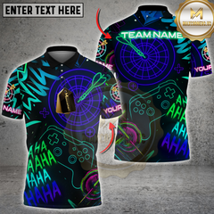 Maxcorners Neon Gamer Darts Neon Style Multicolor Customized Name, Team Name 3D Shirts