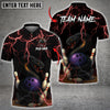 Maxcorners Angry Snake Ball And Pins Thunder Lightning Multicolor Customized Name, Team Name 3D Shirts