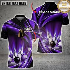 Maxcorners Electric Bowling Strike Multicolor Customized Name, Team Name 3D Shirts
