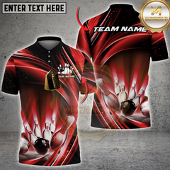 Maxcorners Electric Bowling Strike Multicolor Customized Name, Team Name 3D Shirts