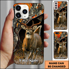 Maxcorners Deer Hunting Autumn Forest Running Buck Personalized Name 3D Phone Case