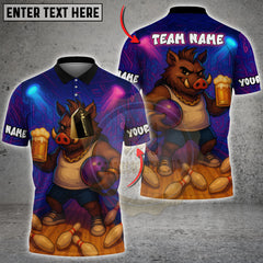 Maxcorners Beer Boar Bowling Champion Multicolor Customized Name, Team Name 3D Shirts