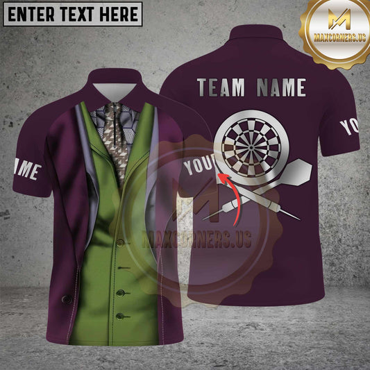 Maxcorners Darts Joker Crown Dartboard Design Personalized Name 3D Unisex Shirt