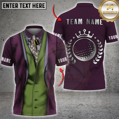 Maxcorners Golf Joker Crown Ball Design Personalized Name 3D Unisex Shirt