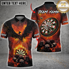 Maxcorners Phoenix Flame Darts Multicolor Personalized Name, Team Name Shirt (4 Colors)
