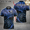 Maxcorners Darts Luxury Gold Tribal Pattern Dartboard Multicolor Customized Name, Team Name 3D Shirt