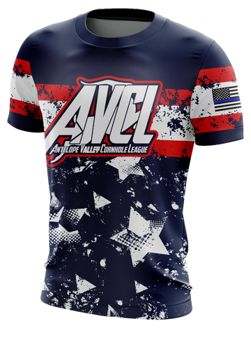 Maxcorners AVCL USA Patriot Cornhole Jersey – Antelope Valley Cornhole League LM1009