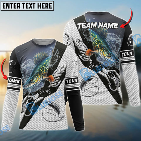 Maxcorners Musky Fishing Target Locked Personalized Name, Team Name 3D Long Sleeve Shirt