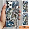 Maxcorners Striped Bass Fishing Skin Seawave Personalized Name Phone Case LM1812