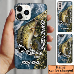 Maxcorners Crappie Fishing Skin Seawave Personalized Name Phone Case LM1812