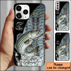 Maxcorners Classic Striped Bass Fishing Skin Personalized Name Phone Case LM1812