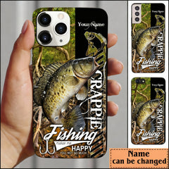 Maxcorners Crappie Fishing Jungle Camo Personalized Name Phone Case LM1812