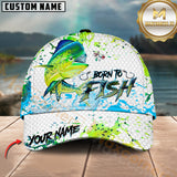 Maxcorners Sport Fishing Dynamic Mahi Mahi Jump Personalized Name 3D Cap