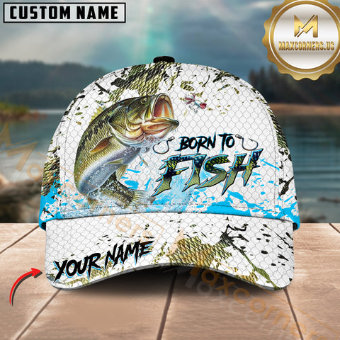Maxcorners Sport Fishing Dynamic Bass Jump Personalized Name 3D Cap