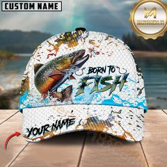 Maxcorners Sport Fishing Dynamic Trout Jump Personalized Name 3D Cap