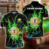 Maxcorners Billiards Ball 9 Tearing Lightning Thunder Personalized Name Shirt (6 Colors)