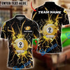 Maxcorners Billiards Ball 9 Tearing Lightning Thunder Personalized Name Shirt (6 Colors)