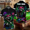 Maxcorners Billiards 8 Ball Fierce Neon Raccoon Bandana Personalized Name Shirt (4 Colors)