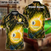 Maxcorners Billiards 9-Ball Fiery Inferno Personalized Name, Team Name Unisex Shirt (6 Colors)
