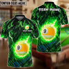 Maxcorners Billiards 9-Ball Fiery Inferno Personalized Name, Team Name Unisex Shirt (6 Colors)