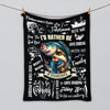 Maxcorners Fishing Lovers Black Blanket