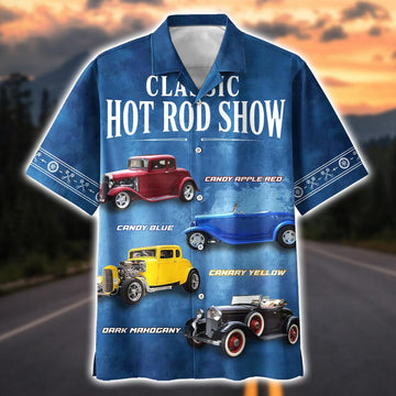 Maxcorners Retro Hot Rod Car Lover - Customized Car Photo Hawaiian Shirt