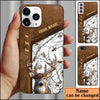 Maxcorners Deer Hunting Premium Brown Pattern Personalized Name Phone Case (4 colors)