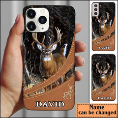 Maxcorners Deer Hunting Forest Pattern Personalized Name Phone Case LM0912