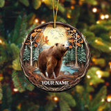 Maxcorners Bear Hunting Customized Name Acrylic Orrnament