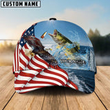 Maxcorners Eagle Flag Walleyes Fishing Customized Name Classic 3D Cap