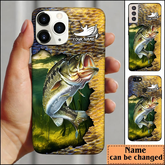 Maxcorners Fishing Bass Skin  Personalized Name Phone Case LM1812