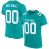 Maxcorners Custom Aqua White Mesh Authentic Football Jersey LM2605