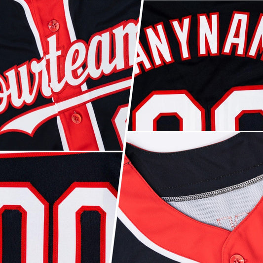 Maxcorners Custom Royal White-Black 3 Colors Arm Shapes Authentic Baseball Jersey LM2605