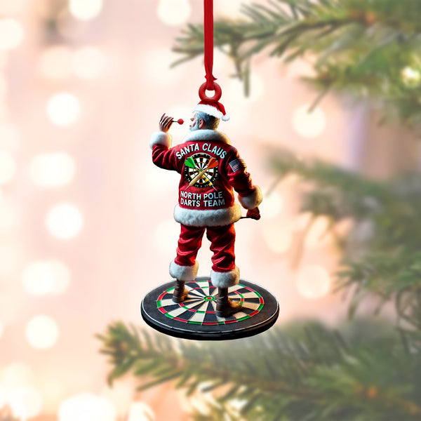 Maxcorners Personalized Santa Claus Dart Ornament, Custom North Pole Darts Team Christmas Decor