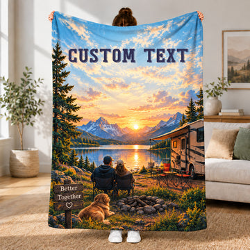 Maxcorners Better Together RVs Couple Custom Name 3D Blanket