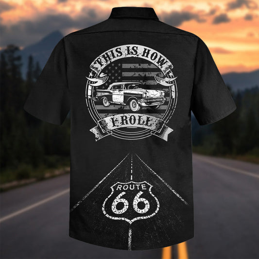 Maxcorners Personalized Route 66 100 Years Classic Car Hawaiian Shirt