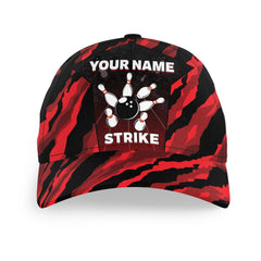 Maxcorners Bowling Personalized Camo Bowling Hat Custom Name Bowling Cap Strike Gift for Bowlers