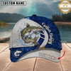 Maxcorners Blue Graffiti Pattern Split Panel & Splash Water Custom Name Fishing Cap