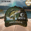 Maxcorners Fish Scale Pattern & Splash Water Panel Custom Name Fishing Cap